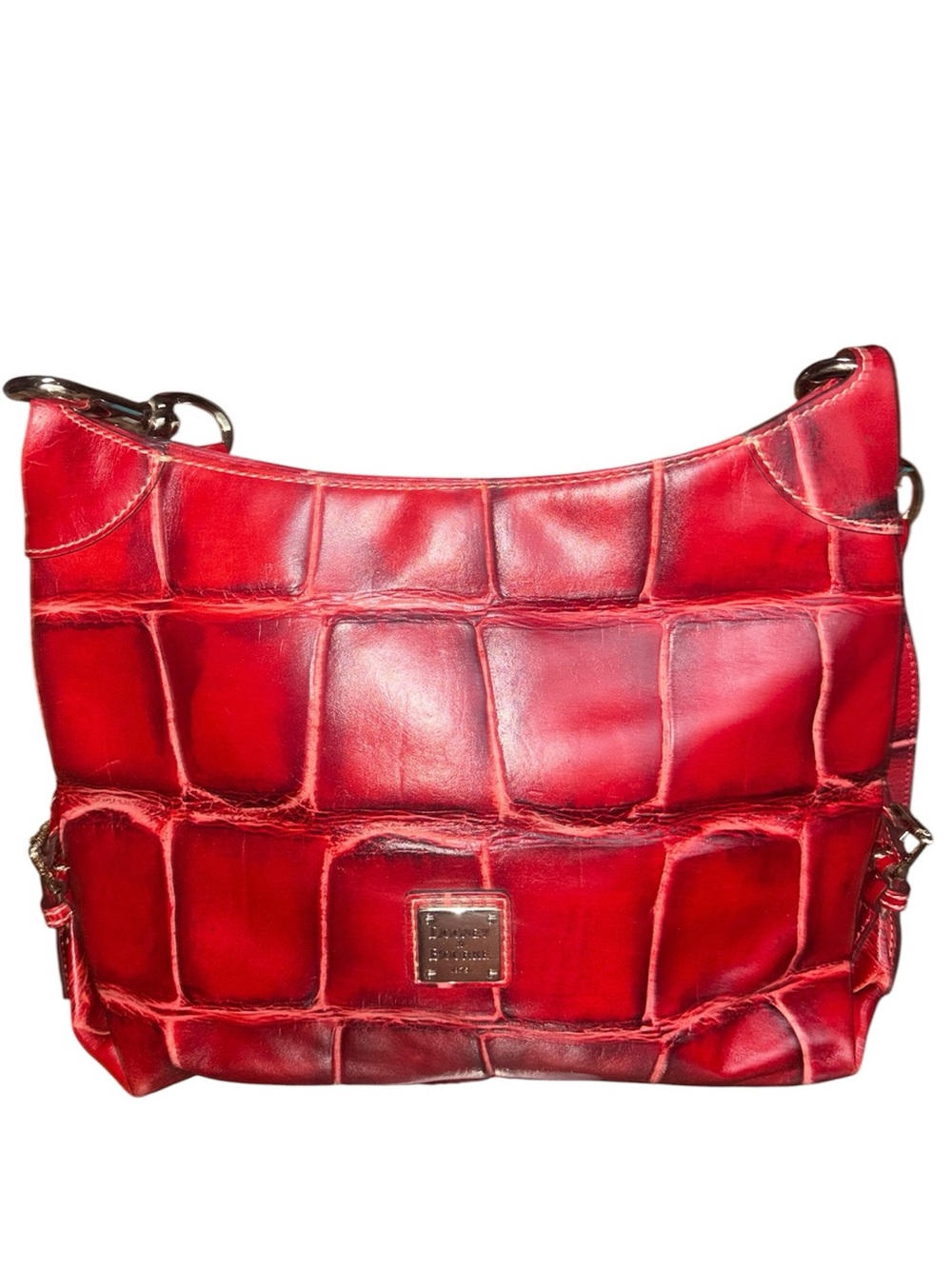 Vintage Dooney and Bourke Red Crocodile Print Crossbody Bag